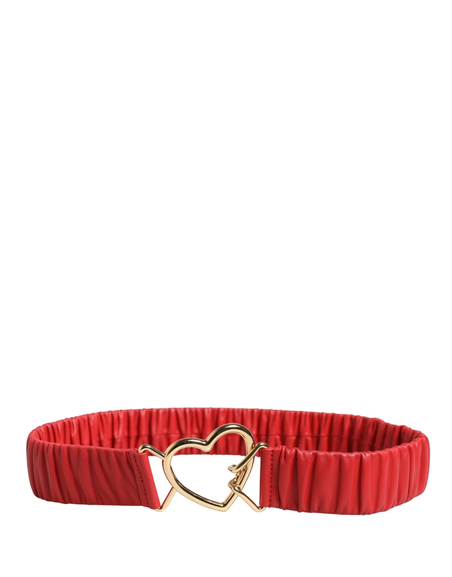 Dolce & Gabbana Red Leather Gold Heart Metal Buckle Belt by Dolce & Gabbana