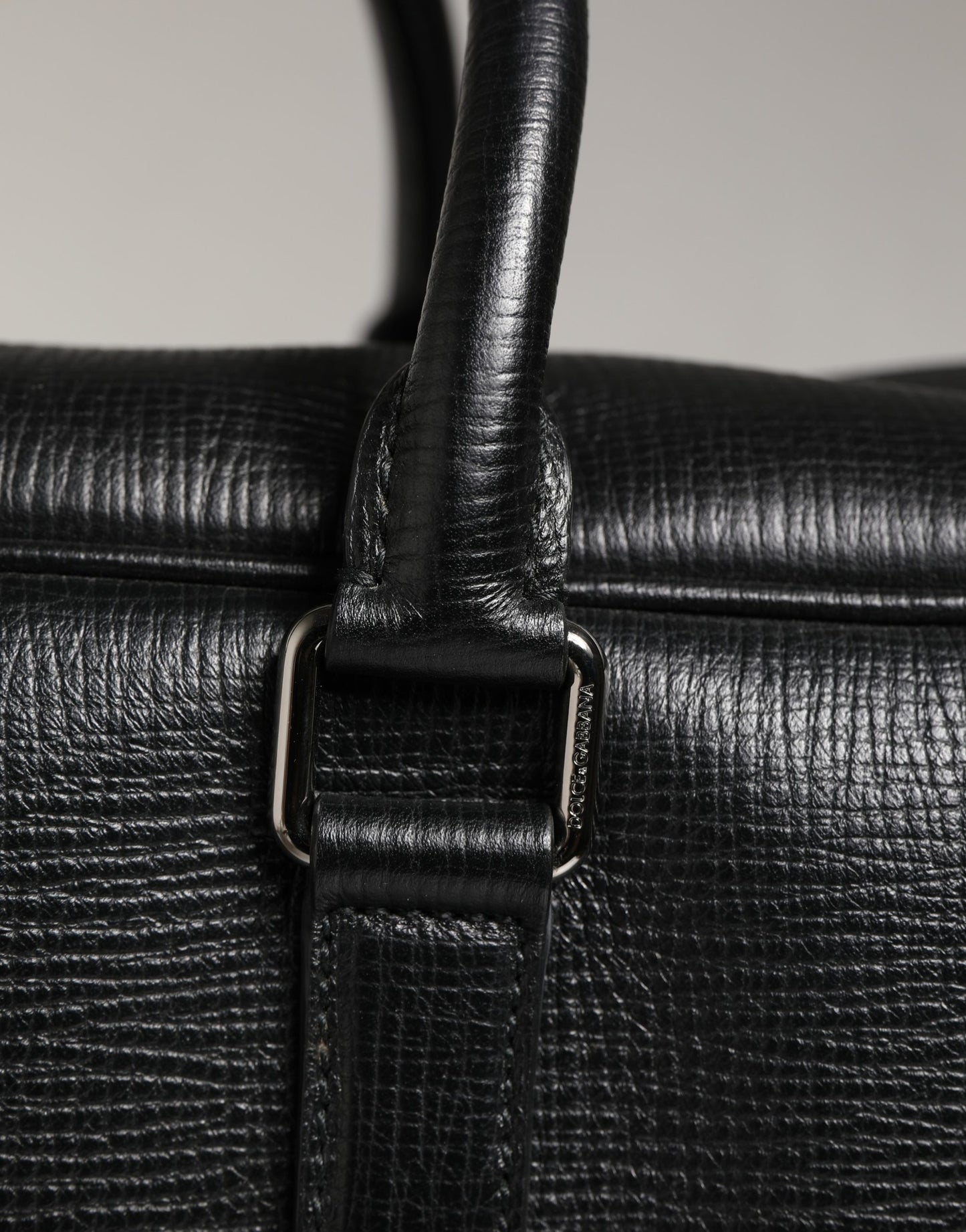 Dolce & Gabbana Mediterraneo Weekender Sac Voyage En Cuir De Veau Noir Avec Appliqué Logo