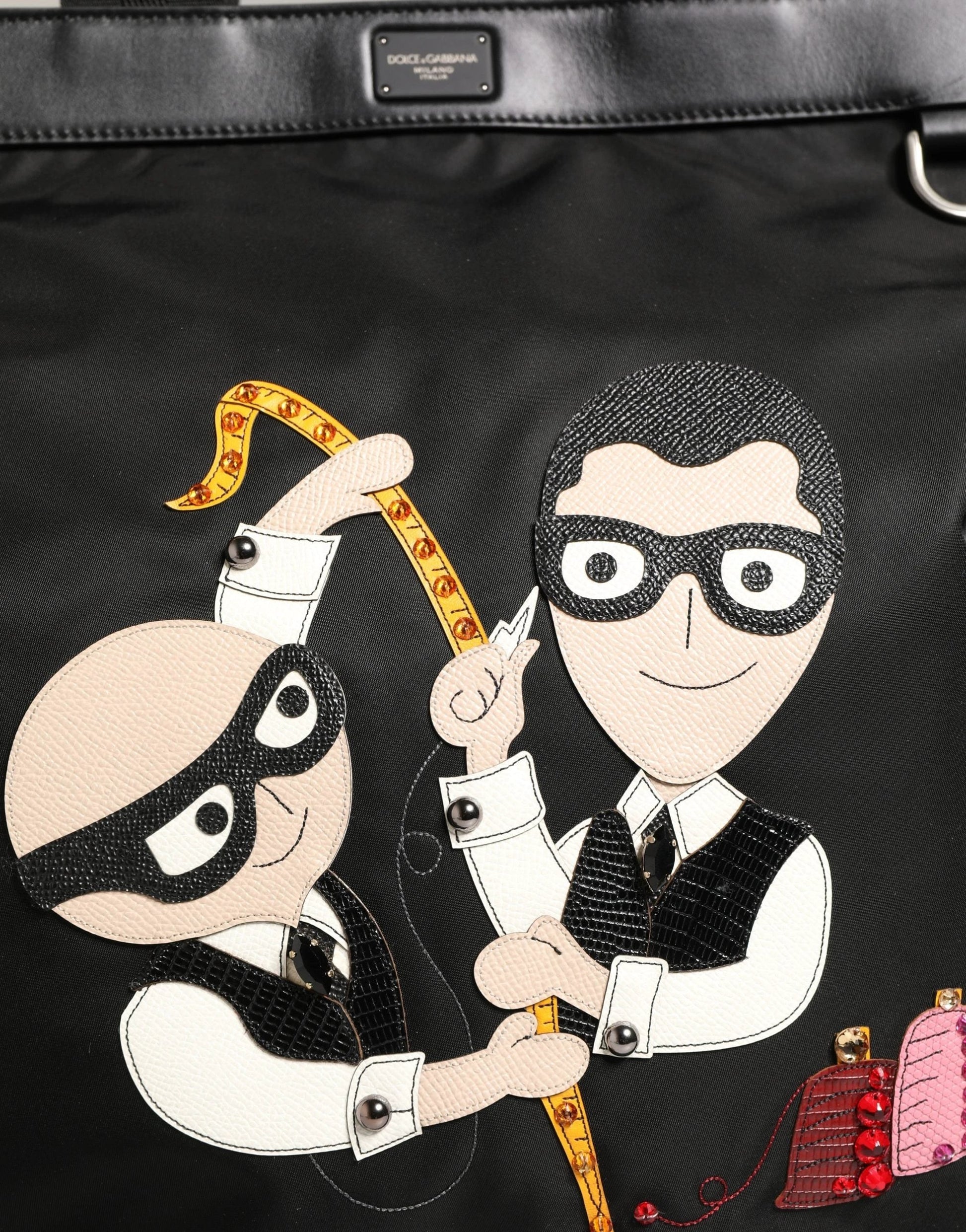 Dolce & Gabbana Black Leather #DGFamily Patch Shopping Tote Borse Bag by Dolce & Gabbana