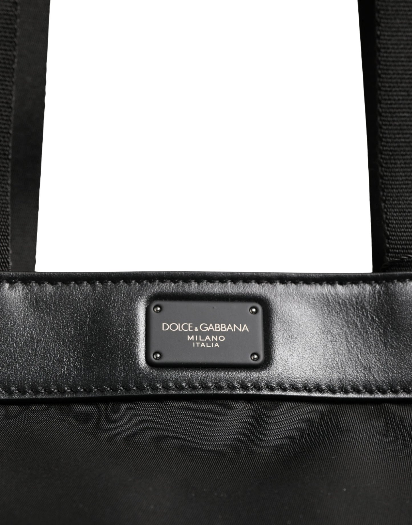 Dolce & Gabbana Black Leather #DGFamily Patch Shopping Tote Borse Bag by Dolce & Gabbana
