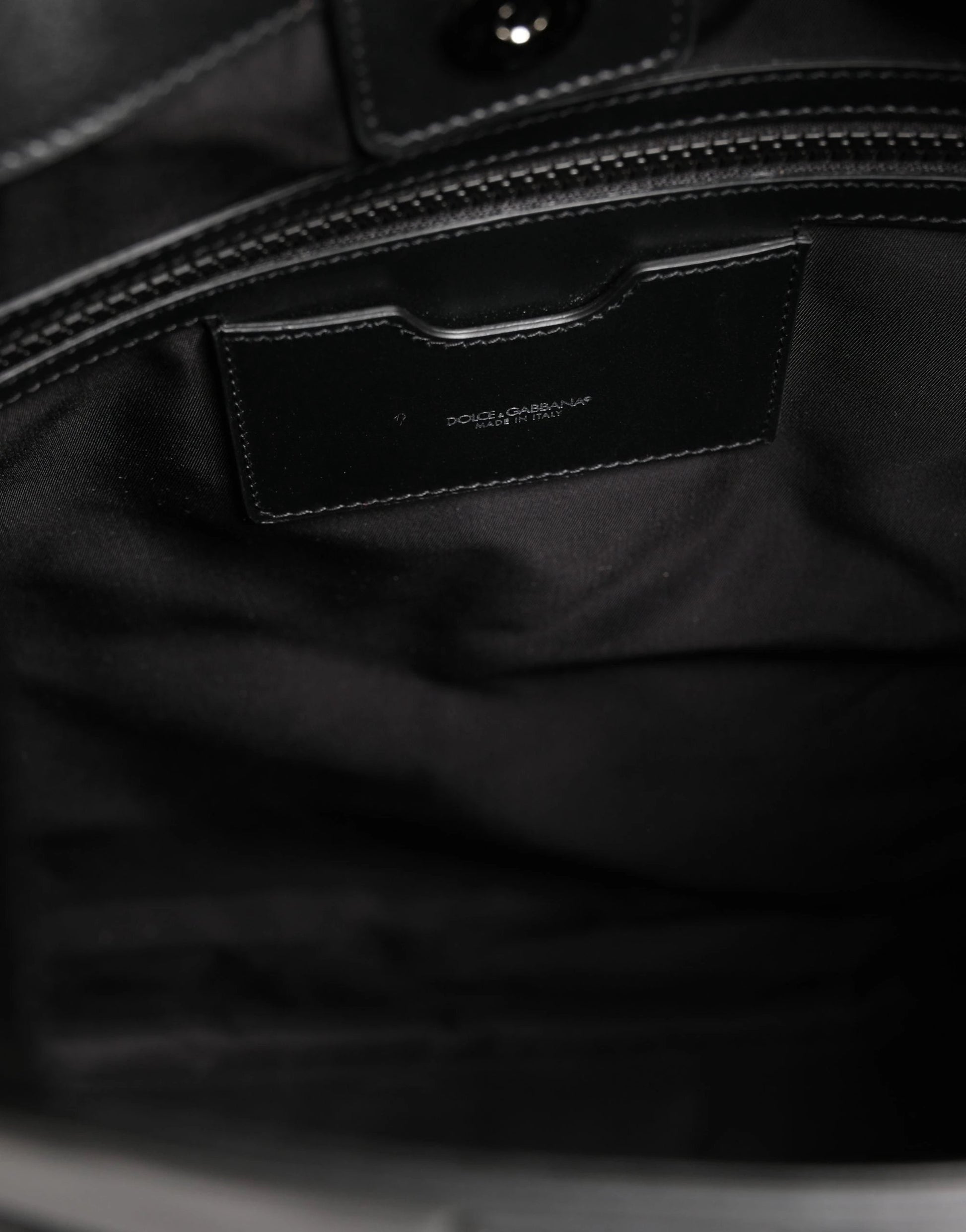 Dolce & Gabbana Black Leather #DGFamily Patch Shopping Tote Borse Bag by Dolce & Gabbana