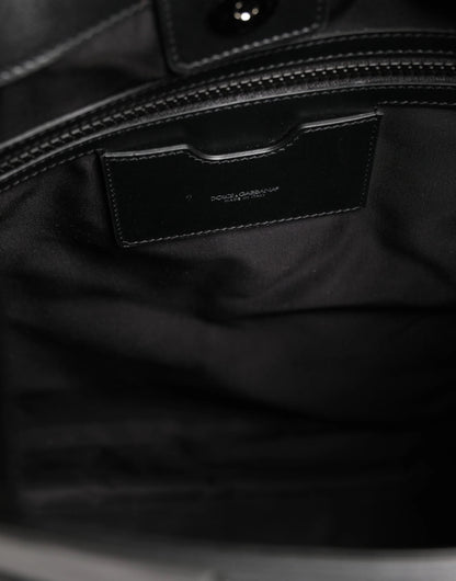 Dolce & Gabbana Black Leather #DGFamily Patch Shopping Tote Borse Bag by Dolce & Gabbana