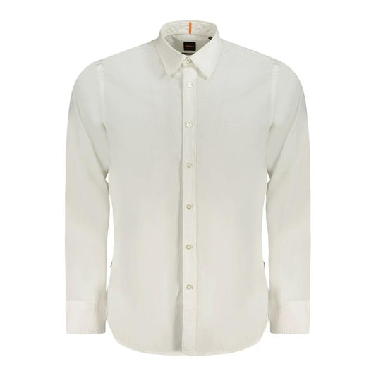 Hugo Boss White Cotton Men Shirt