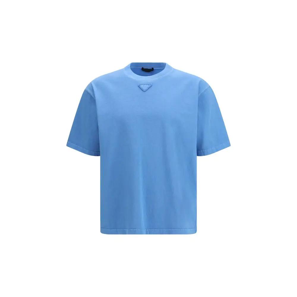 Prada Blue Cotton T-Shirt by Prada