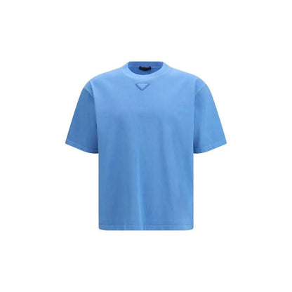 Prada Blue Cotton T-Shirt by Prada