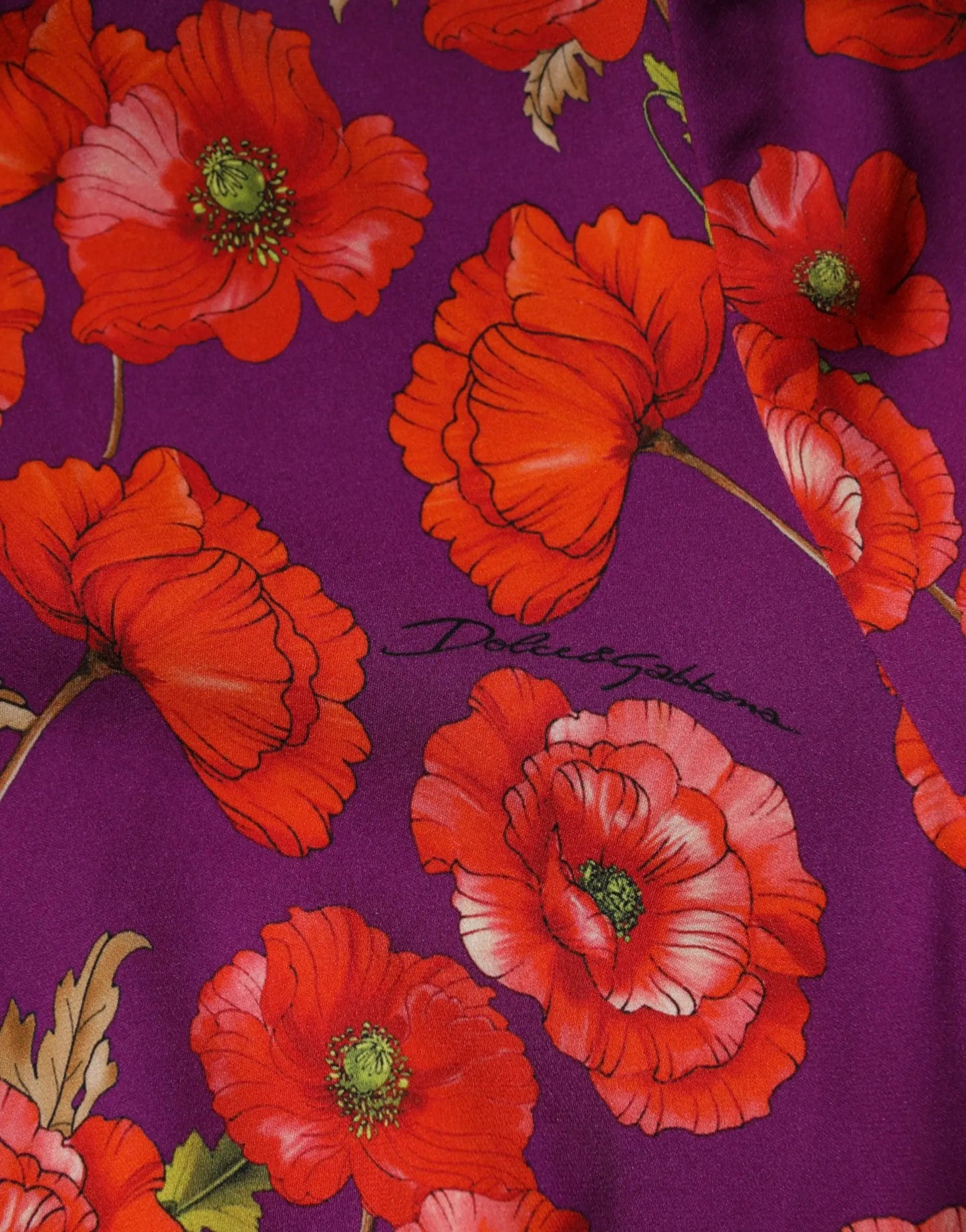Dolce & Gabbana Purple Silk Floral Print Midi Sheath Dress by Dolce & Gabbana