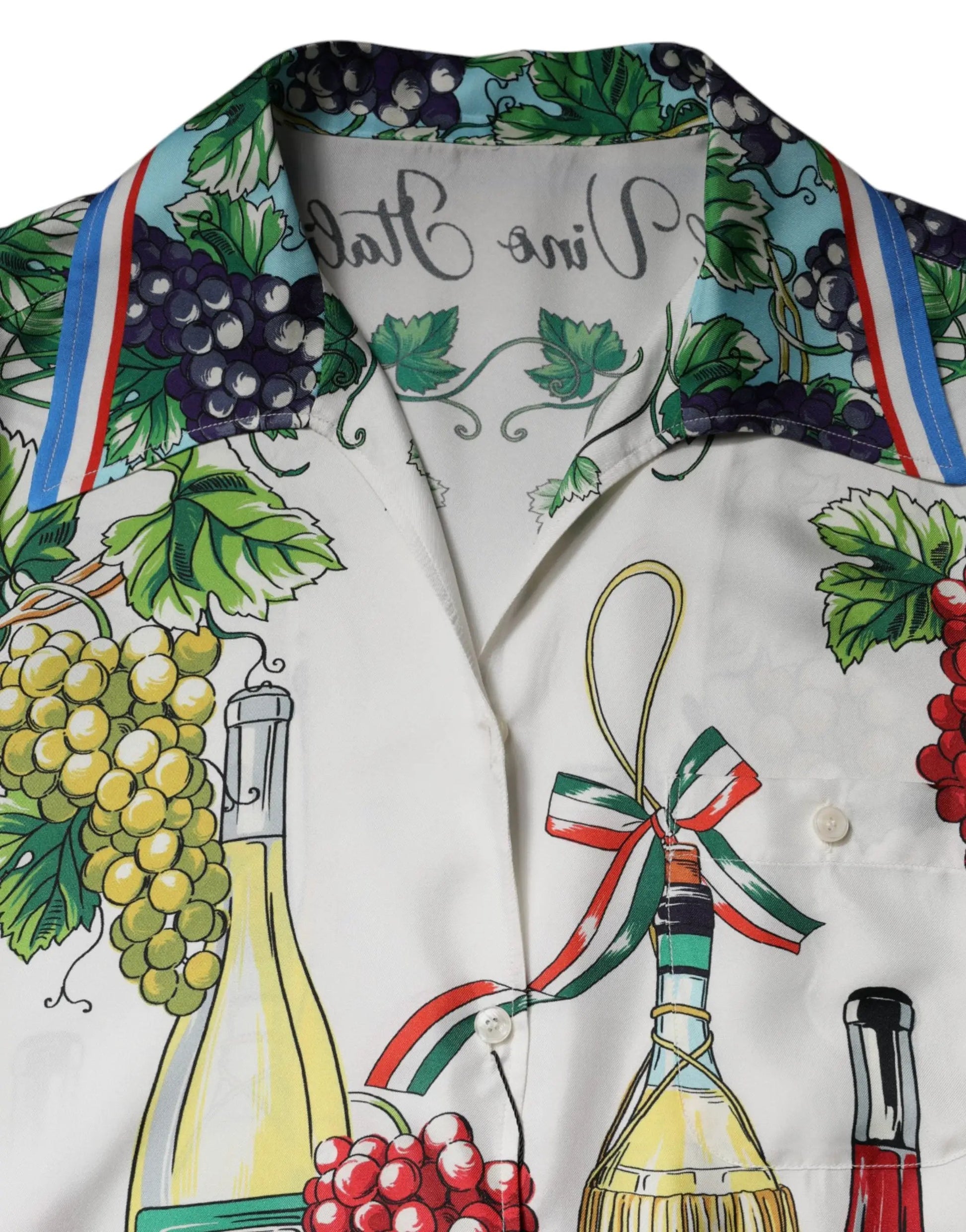 Dolce & Gabbana Multicolor Short Sleeve Silk Food Shirt Top by Dolce & Gabbana