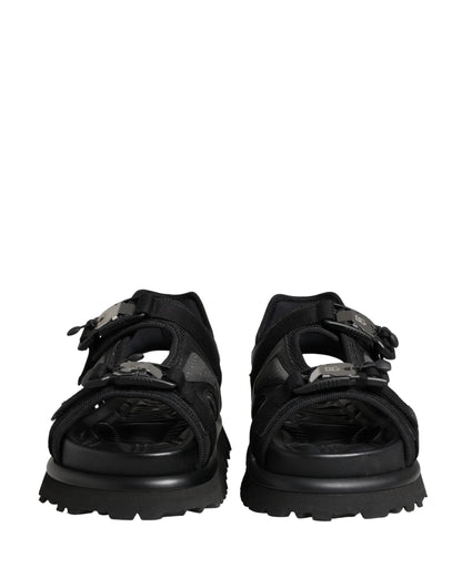 Dolce & Gabbana Black Logo Detailed Men Chunky Sandals Shoes by Dolce & Gabbana
