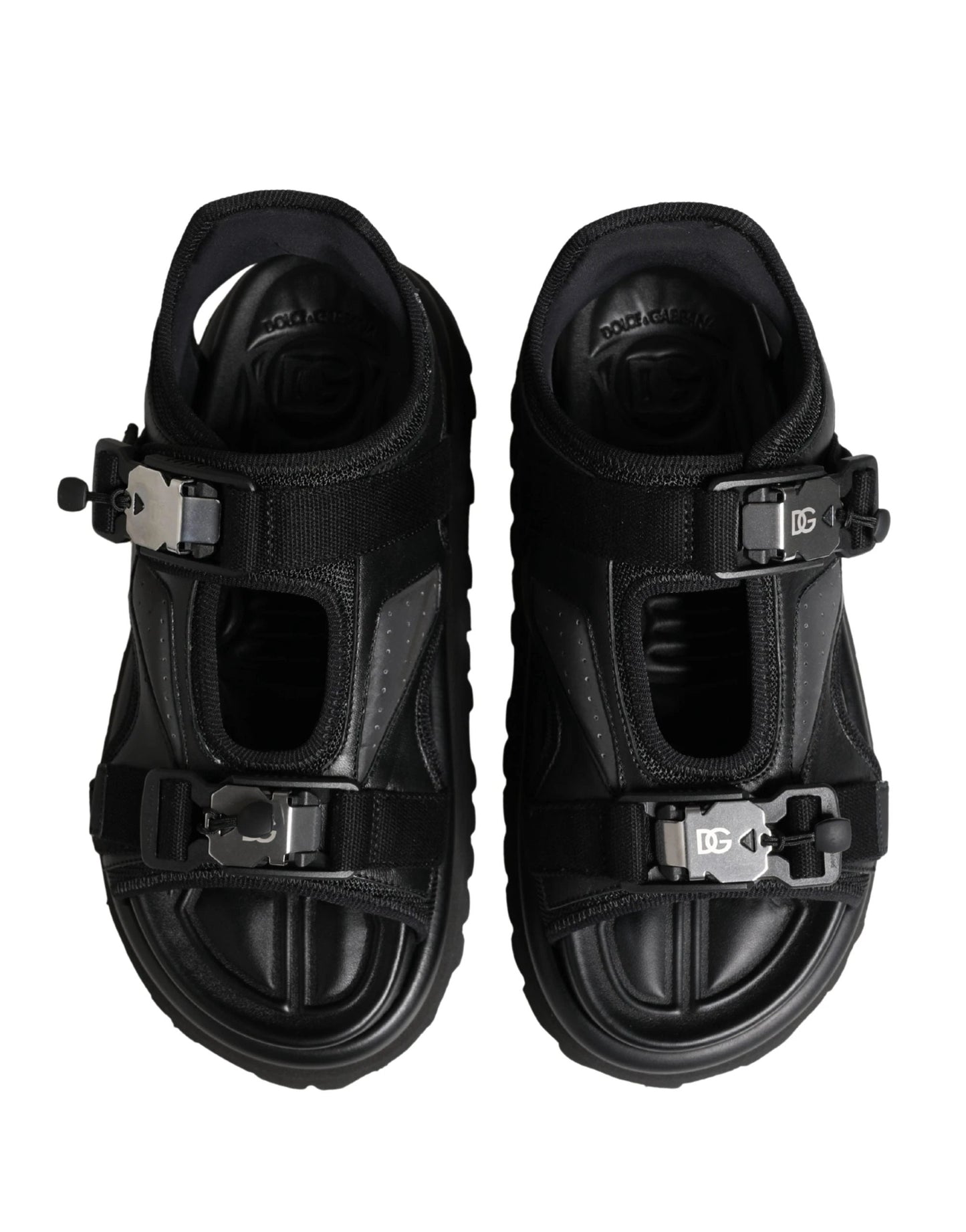 Dolce & Gabbana Black Logo Detailed Men Chunky Sandals Shoes by Dolce & Gabbana