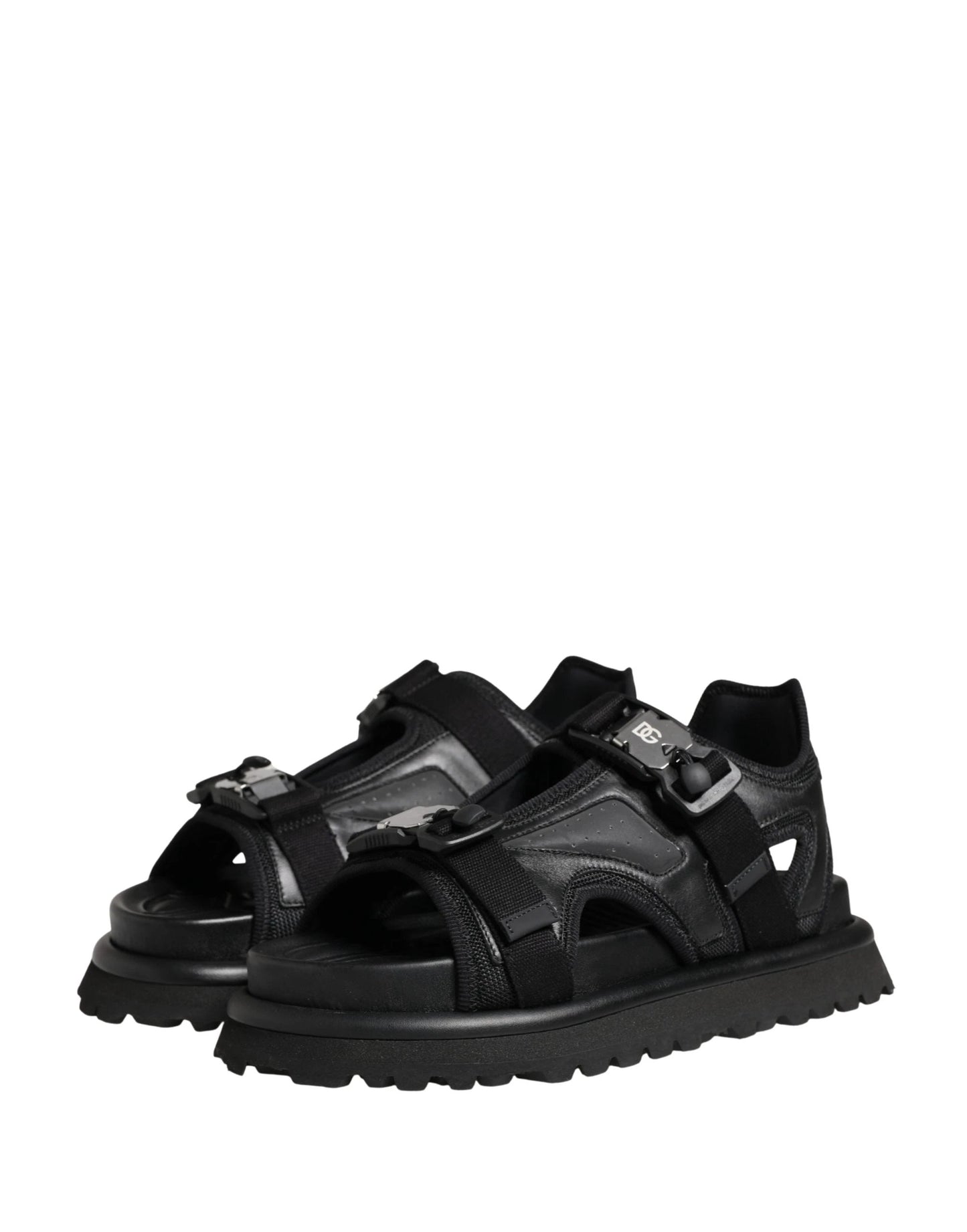 Dolce & Gabbana Black Logo Detailed Men Chunky Sandals Shoes by Dolce & Gabbana