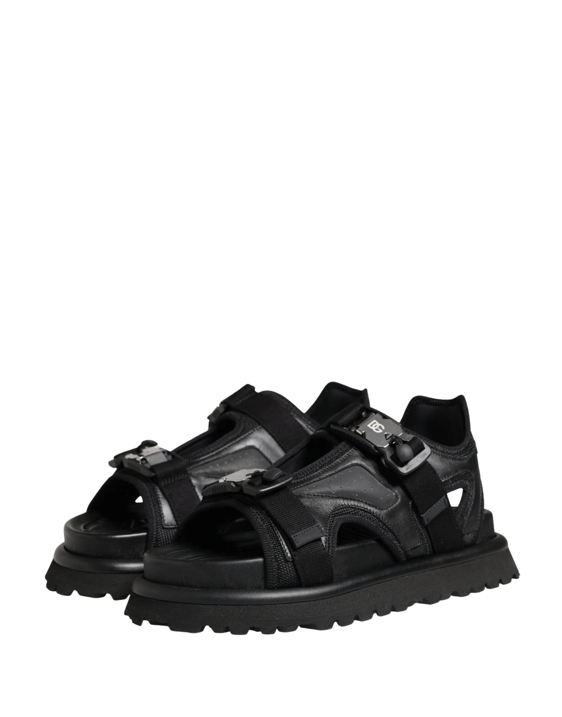 Dolce & Gabbana Black Logo Detailed Men Chunky Sandals Shoes by Dolce & Gabbana