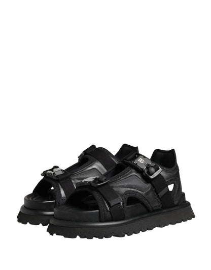 Dolce & Gabbana Black Logo Detailed Men Chunky Sandals Shoes by Dolce & Gabbana