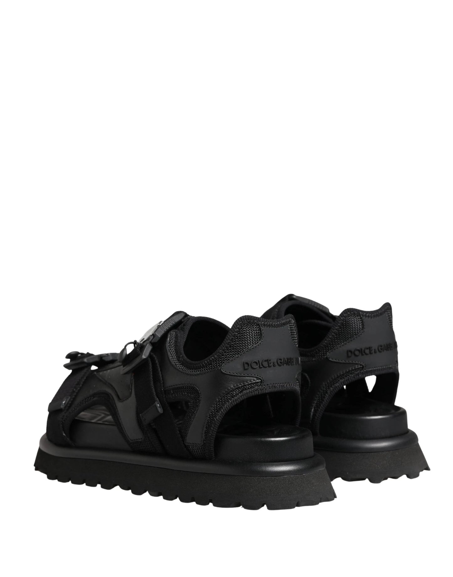 Dolce & Gabbana Black Logo Detailed Men Chunky Sandals Shoes by Dolce & Gabbana