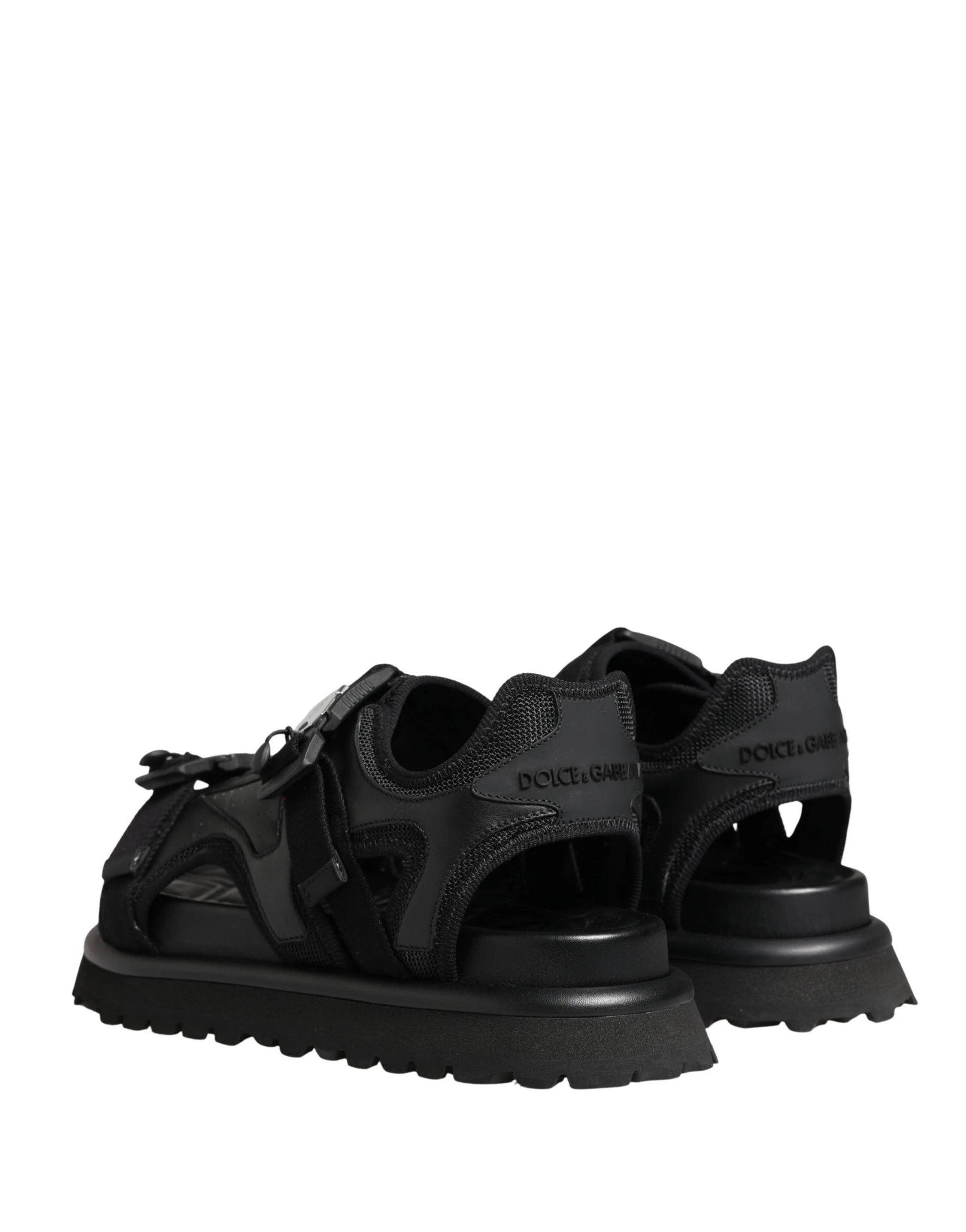 Dolce & Gabbana Black Logo Detailed Men Chunky Sandals Shoes by Dolce & Gabbana