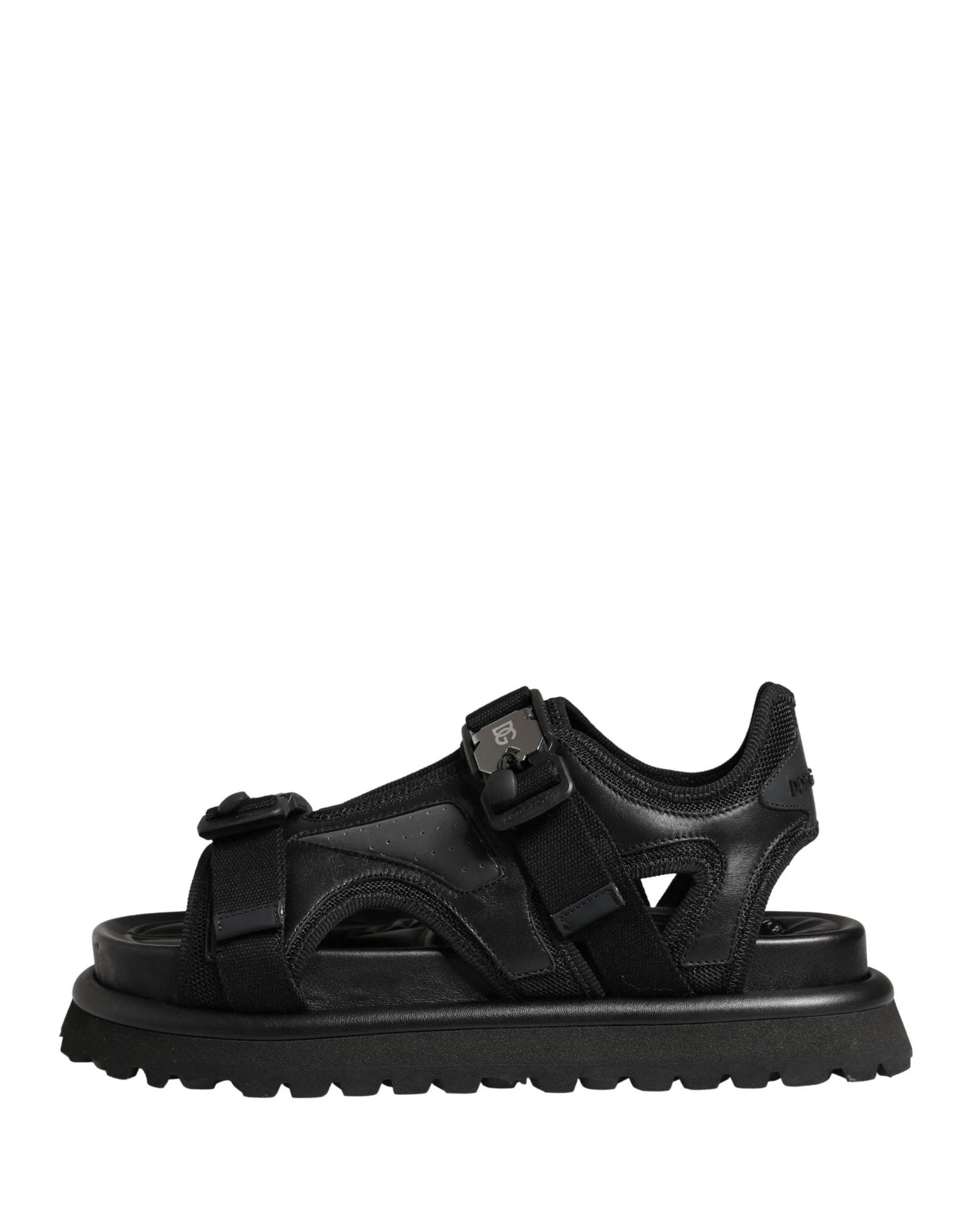 Dolce & Gabbana Black Logo Detailed Men Chunky Sandals Shoes by Dolce & Gabbana