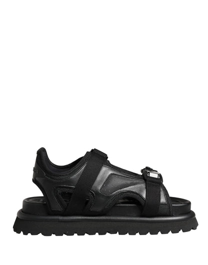 Dolce & Gabbana Black Logo Detailed Men Chunky Sandals Shoes by Dolce & Gabbana