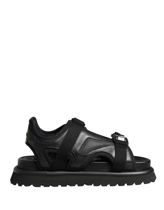 Dolce & Gabbana Black Logo Detailed Men Chunky Sandals Shoes by Dolce & Gabbana