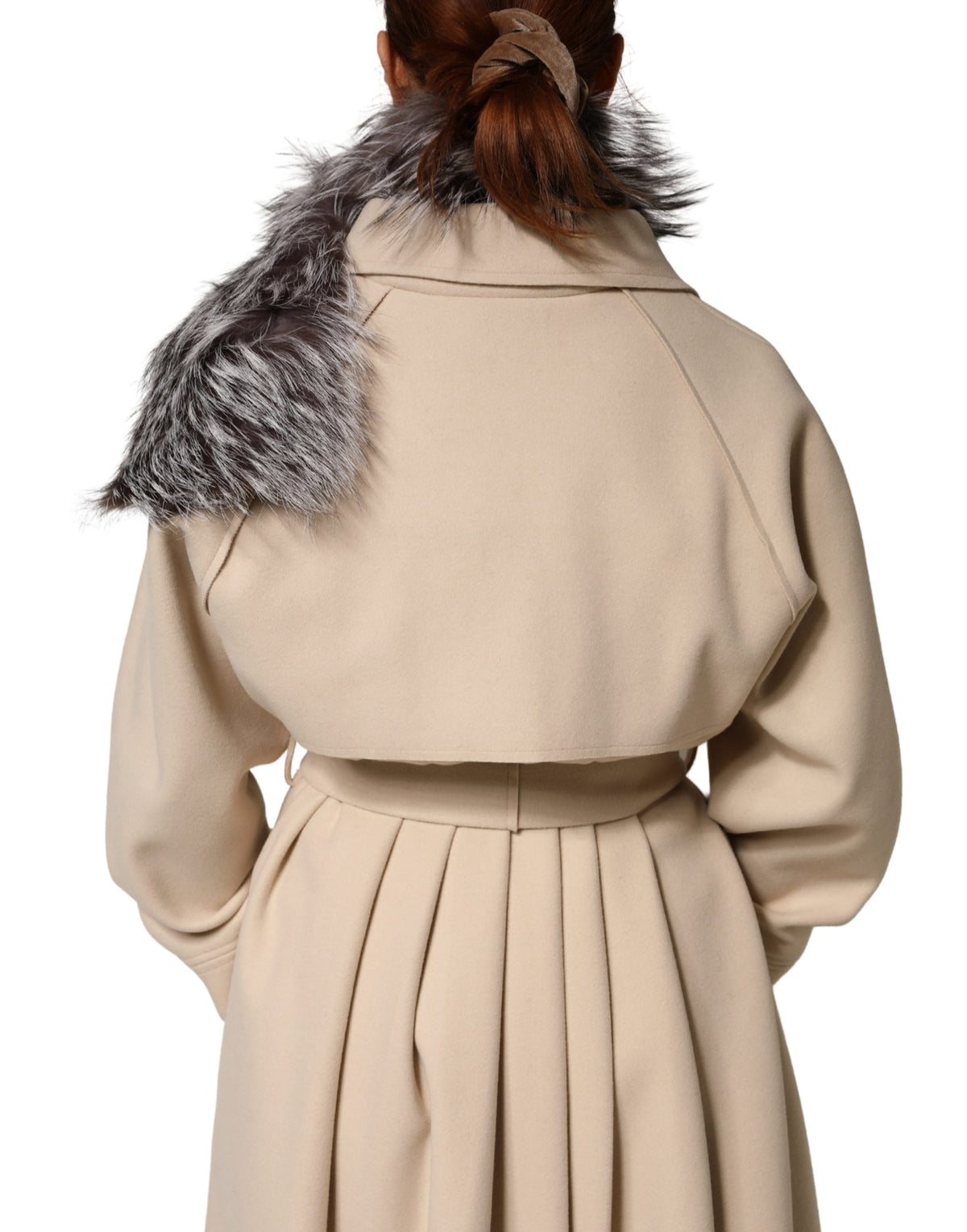 Col Dolce & Gabbana femme en fourrure de renard argenté gris – MS7118