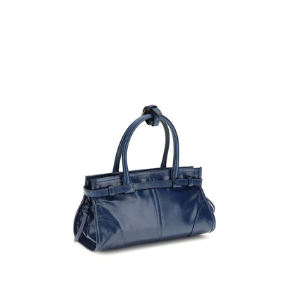 Prada Bonnie Mini Handbag Bleue — Cuir Brillant, Logo Triangle Émaillé & Bandoulière | SS26