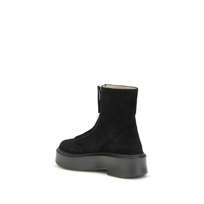 The Row Black Rubber Ankle Boots