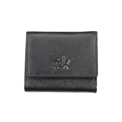 Calvin Klein Nero Portefeuille Femme En PVC Noir Compact Et Élégant Pour Le Quotidien
