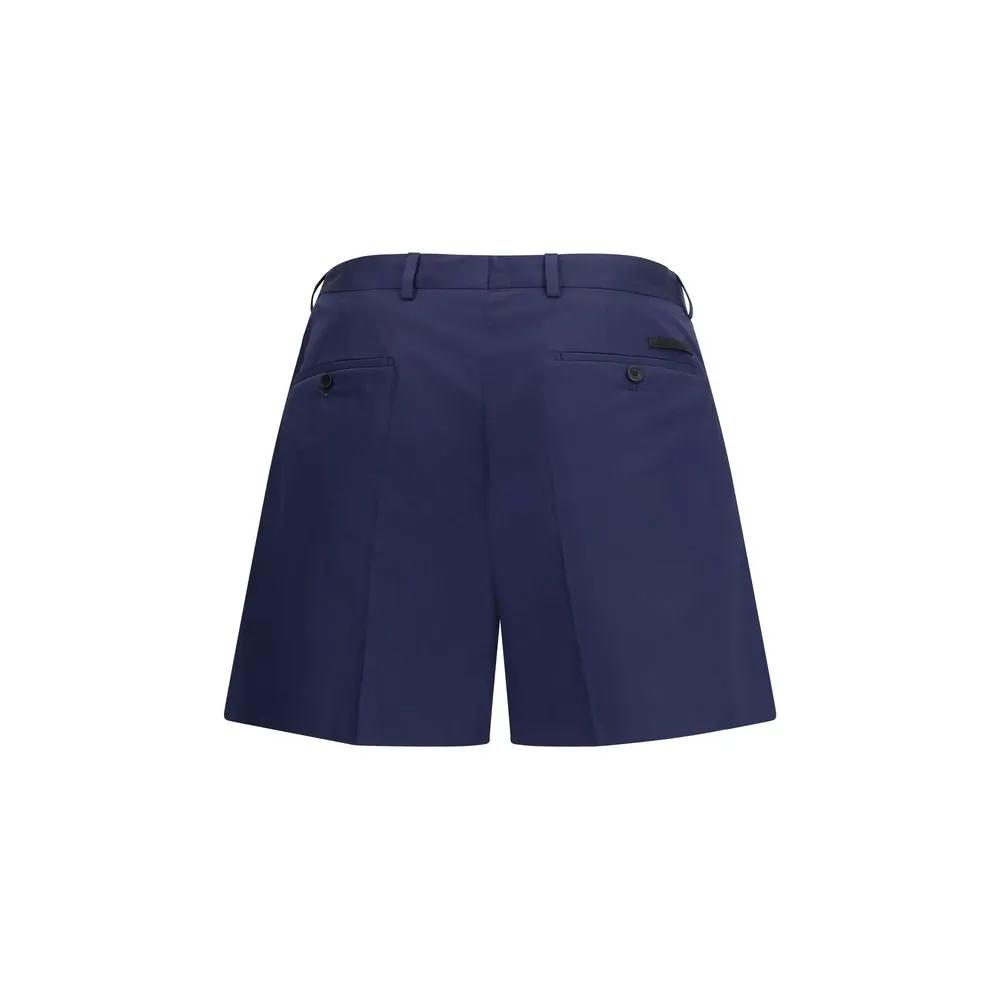 Prada Blue Cotton Bermuda Shorts by Prada