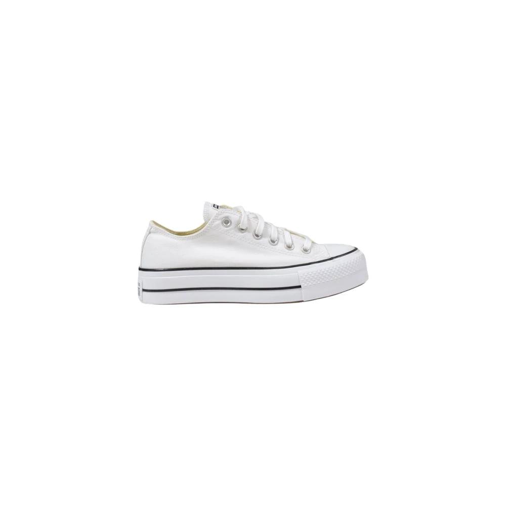 Converse White Fabric Platform Sneakers by Converse