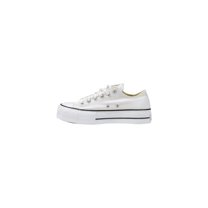 Converse White Fabric Platform Sneakers by Converse