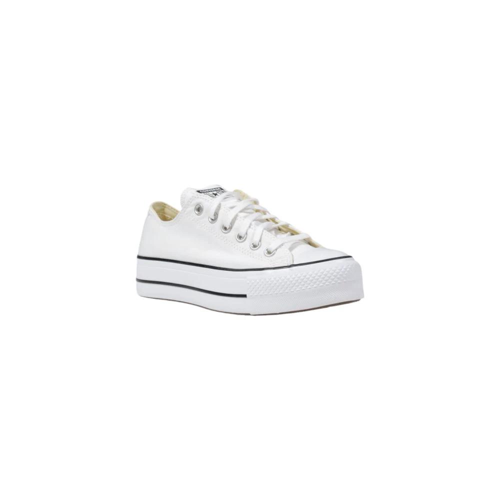 Converse White Fabric Platform Sneakers by Converse