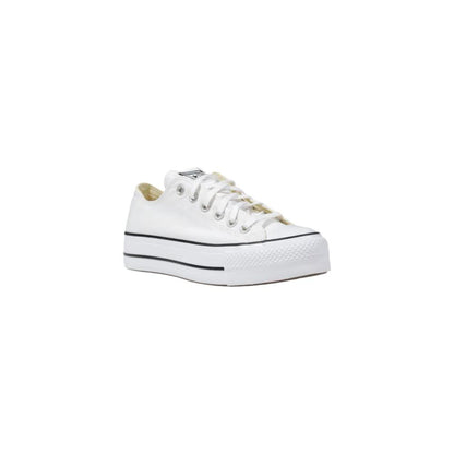 Converse White Fabric Platform Sneakers by Converse