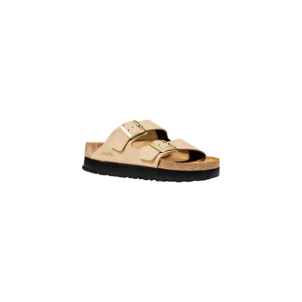 Birkenstock Beige Synthetic Platform Sandals by Birkenstock