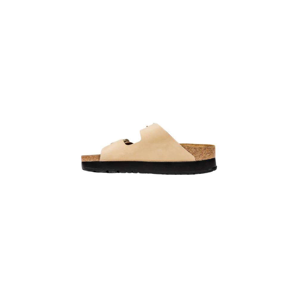 Birkenstock Beige Synthetic Platform Sandals by Birkenstock