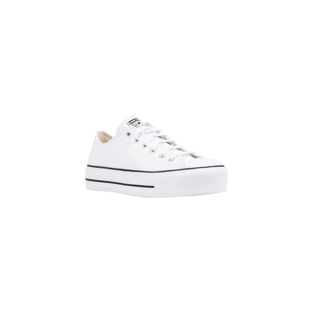 Converse White Leather Platform Sneakers by Converse