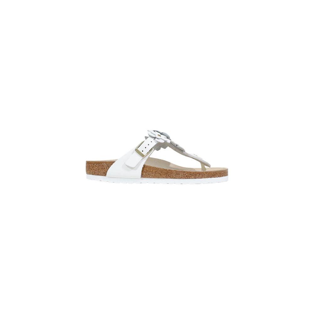 Birkenstock White Leather Flat Sandals by Birkenstock