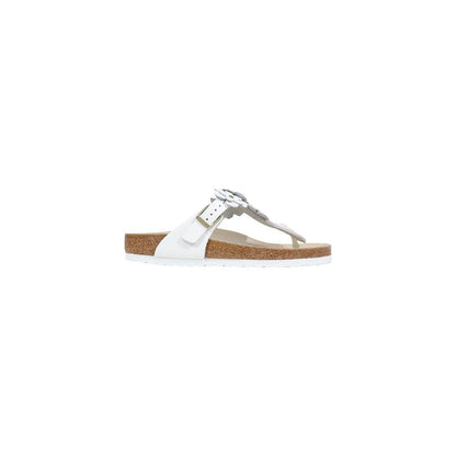 Birkenstock White Leather Flat Sandals by Birkenstock