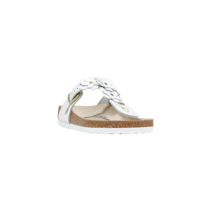 Birkenstock White Leather Flat Sandals by Birkenstock
