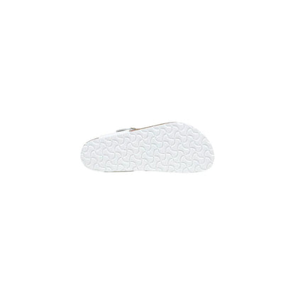 Birkenstock White Leather Flat Sandals by Birkenstock