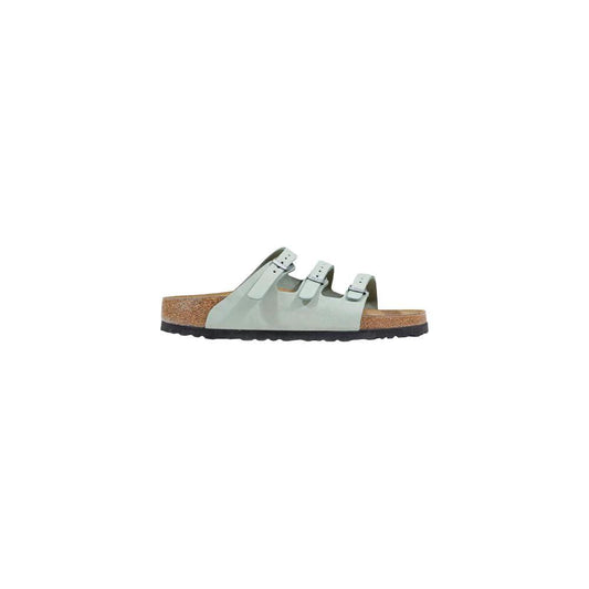 Birkenstock Green Leather Flat Sandals by Birkenstock
