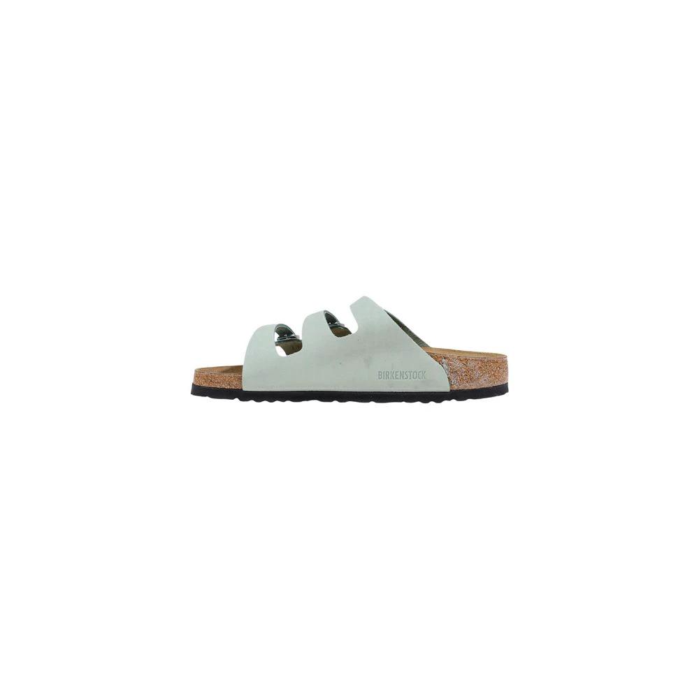 Birkenstock Green Leather Flat Sandals by Birkenstock