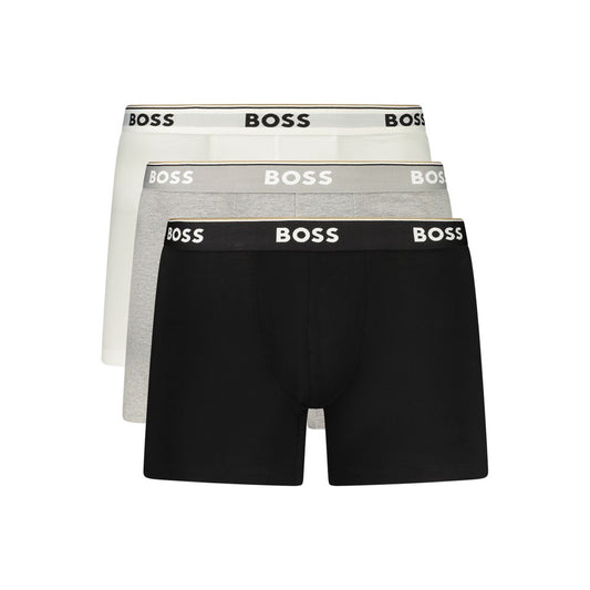 Hugo Boss Boxers Coton Gris Noir Blanc En Lot De Trois Pour Homme