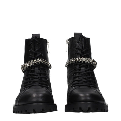 Jimmy Choo Black Leather Ankle Boots