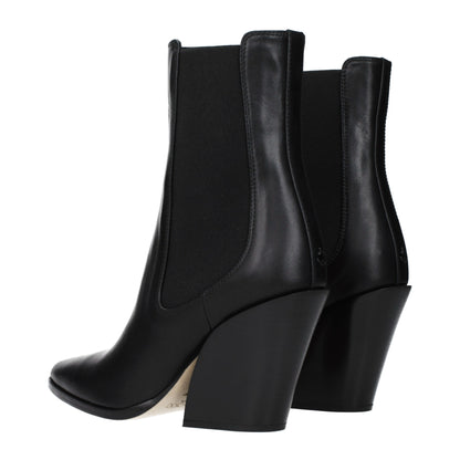 Jimmy Choo Black Leather Ankle Boots