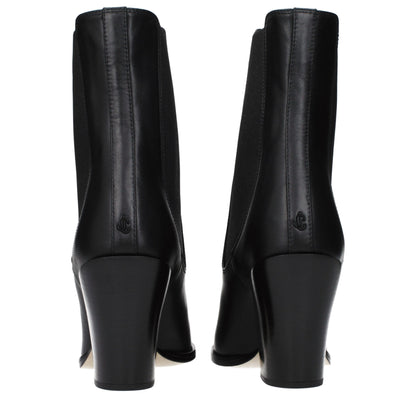 Jimmy Choo Black Leather Ankle Boots