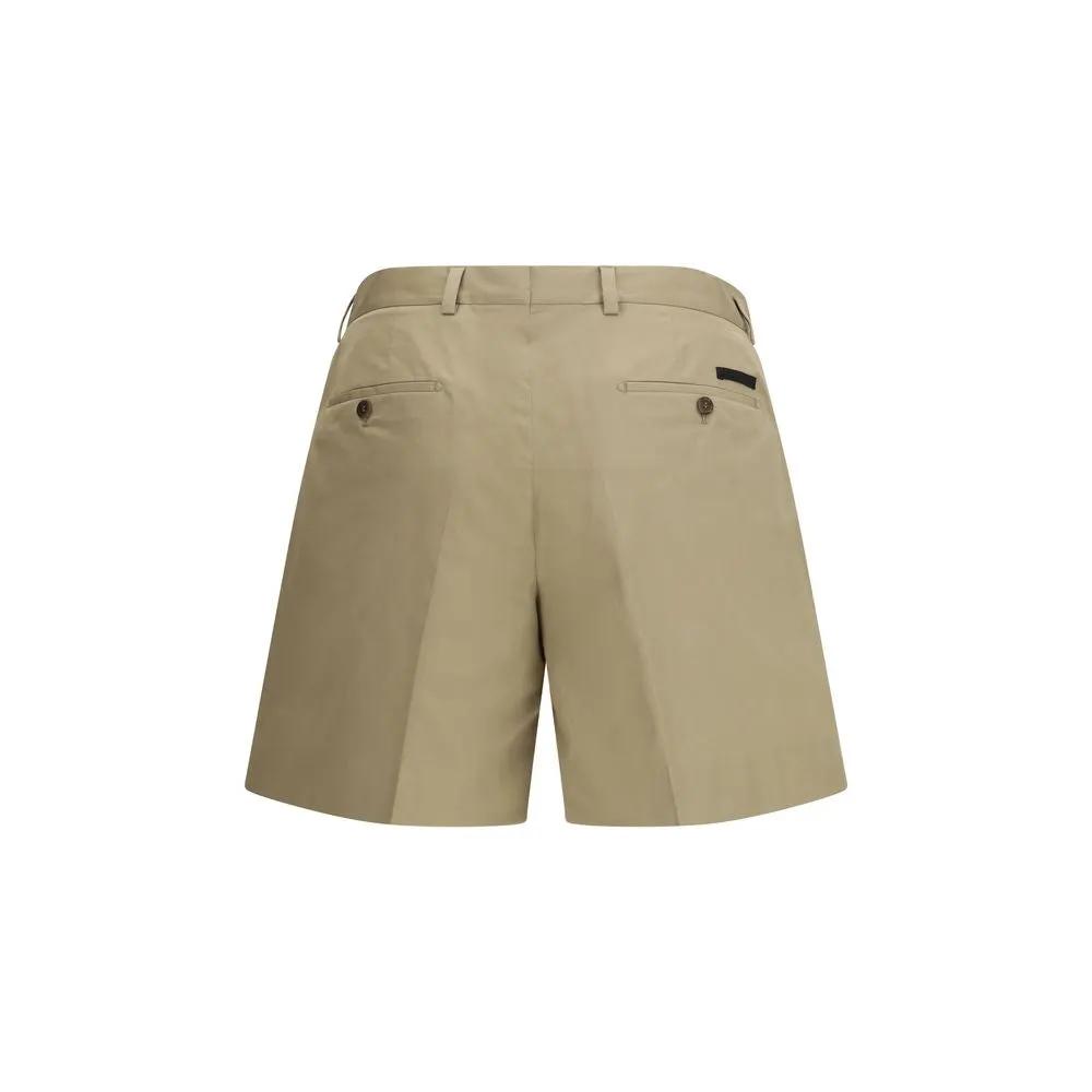 Prada Beige Cotton Bermuda Shorts by Prada