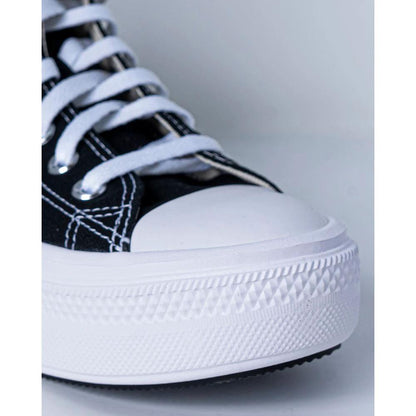 Converse Black Cotton Platform Sneakers by Converse