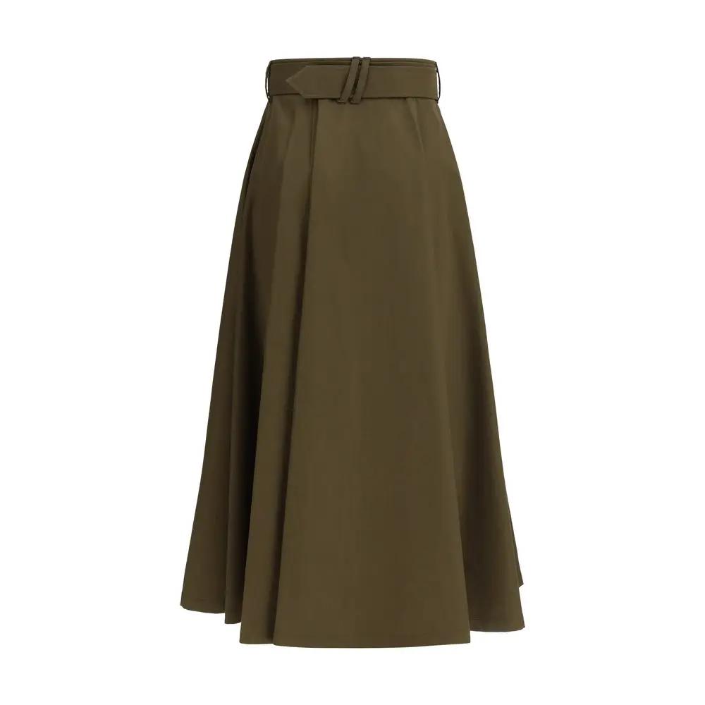Burberry Bicolor Cotton Midi Skirt by Burberry
