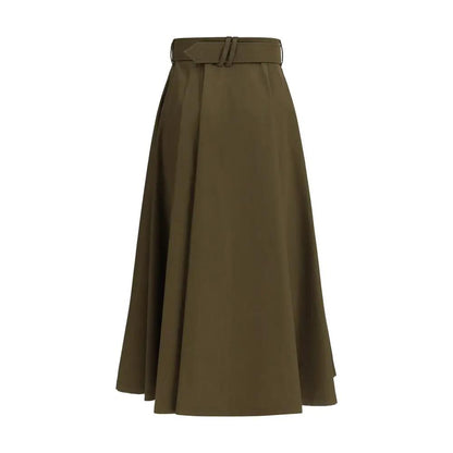 Burberry Bicolor Cotton Midi Skirt by Burberry