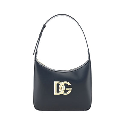 Dolce & Gabbana Black Calf Leather Bos Taurus Shoulder Bag