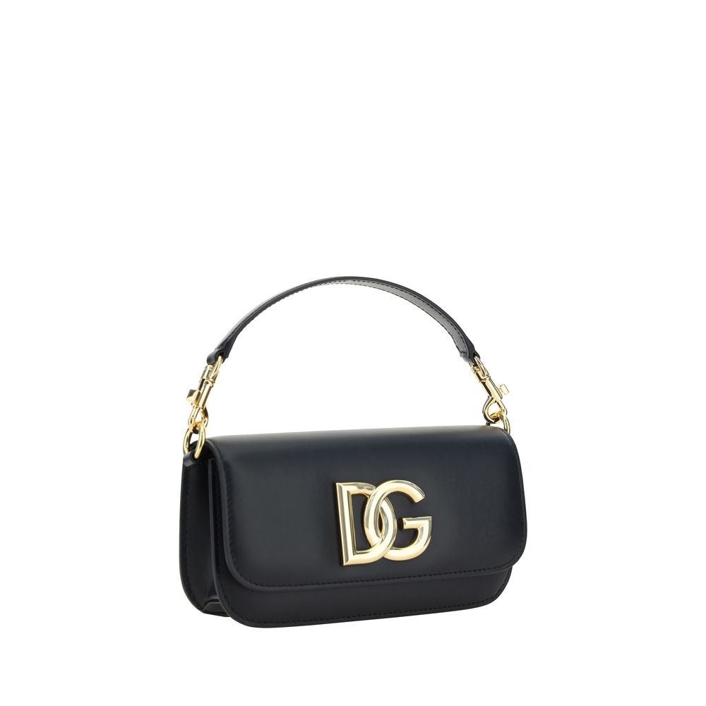 Dolce & Gabbana Black Calf Leather Bos Taurus Shoulder Bag