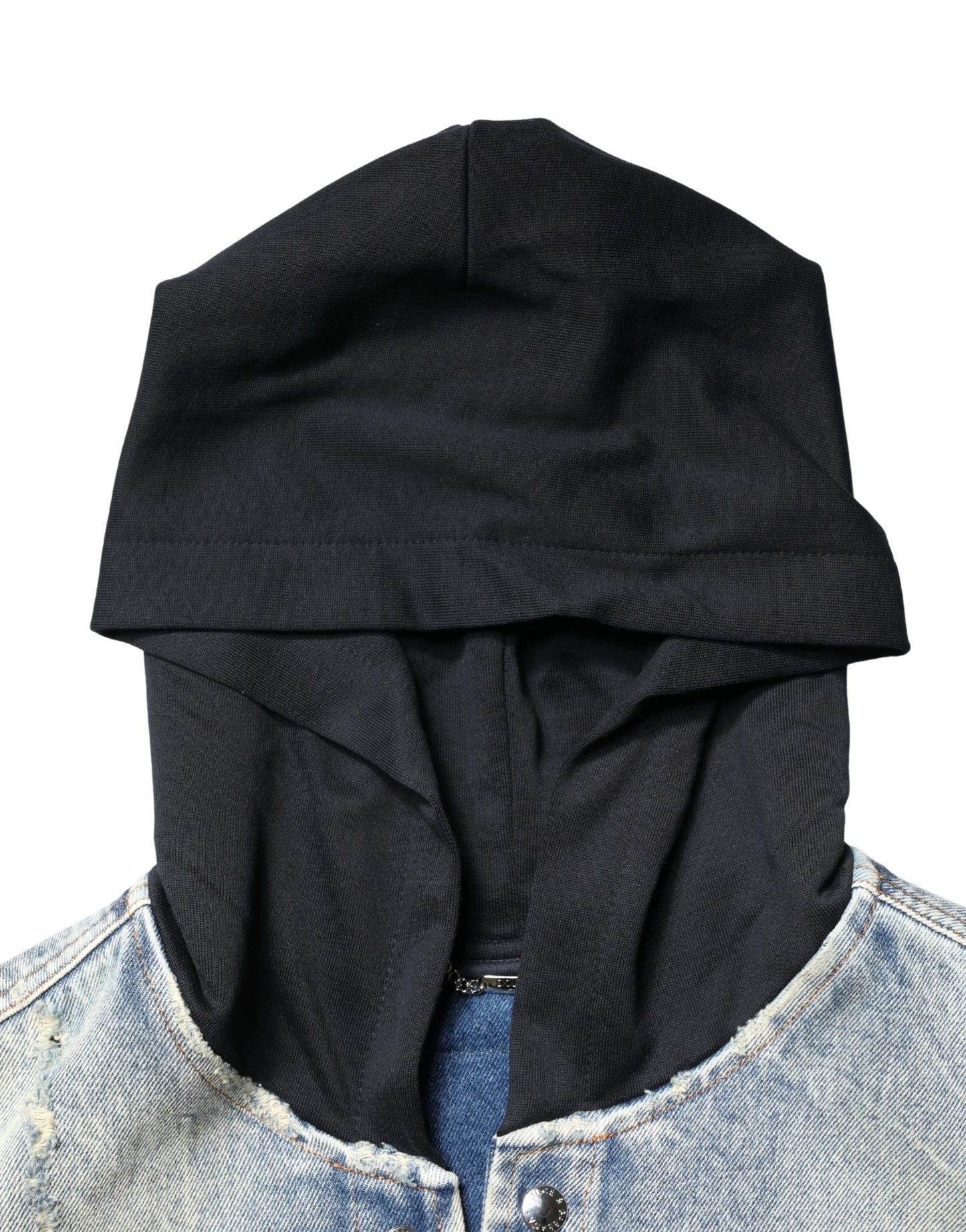 Dolce & Gabbana Blue Hooded Cotton Buttoned Denim Jacket